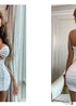 Sexy Euro-American Style Off-Shoulder Short Sleeve Bodycon Mini Dress